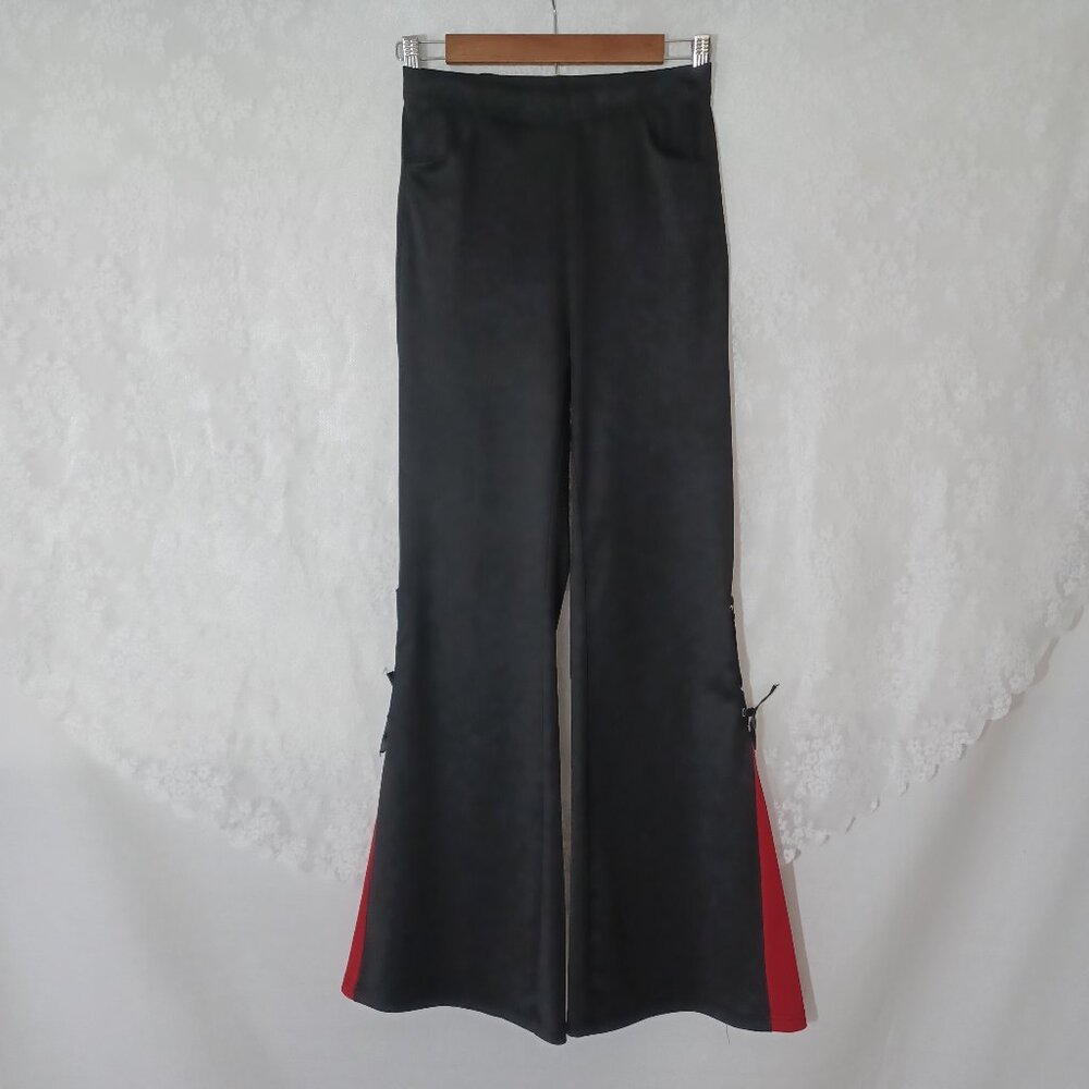 Fashion Palazzo Black Corset Pirate Renaissance Flare Stretch Pants Size Small